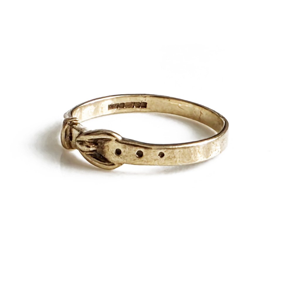 Vintage 9ct Gold Slim Buckle Ring