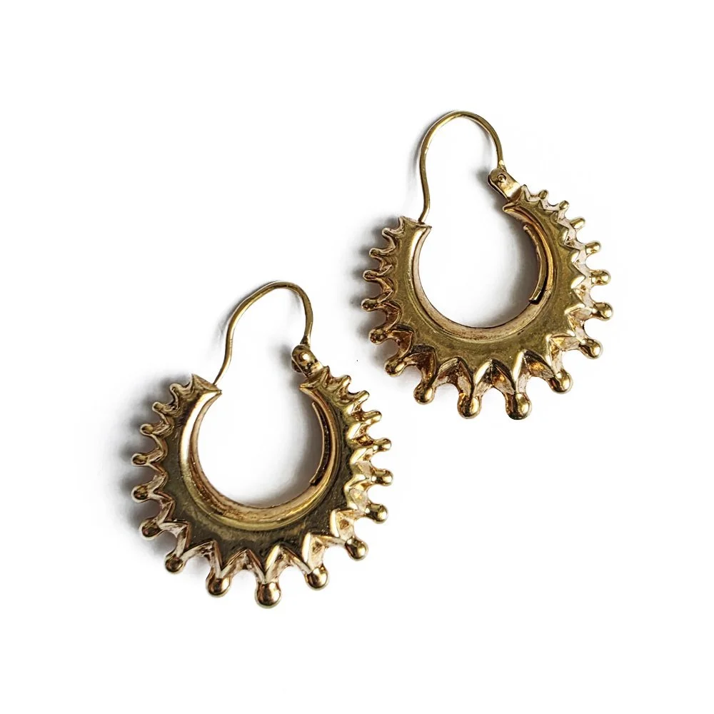 Vintage 9ct Gold 'Cockspur' Hoops by UnoAErre