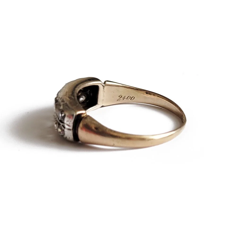 Exquisite Georgian Two Row Old Cut Diamond Ring