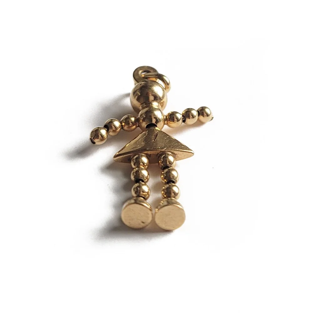 Vintage UnoAErre 9ct 'Bobble' Girl Pendant
