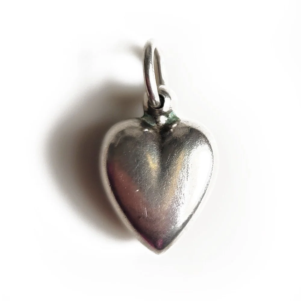Victorian Silver Puffy Heart Pendant
