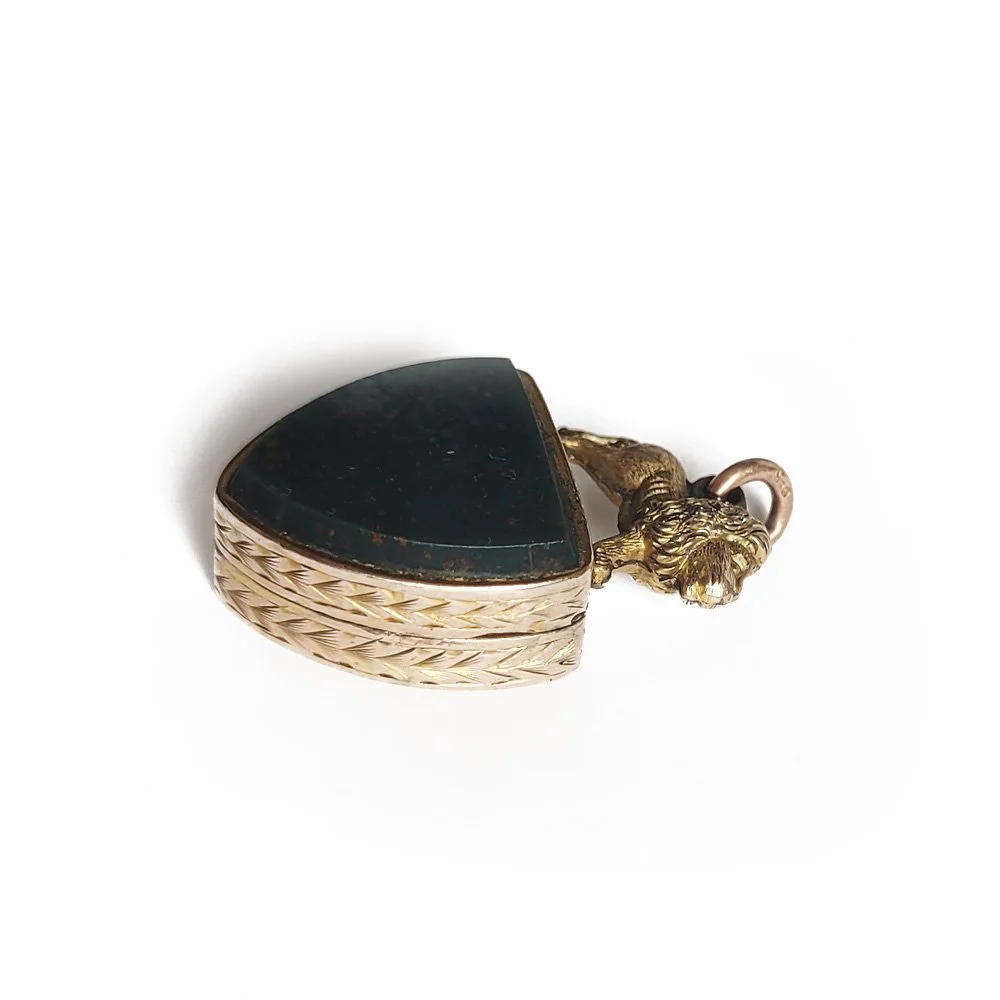 Victorian Gold cased Lion Shield Locket