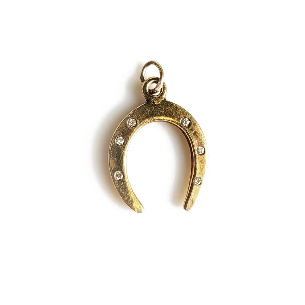 Vintage 18ct Gold & Diamond Horseshoe Pendant
