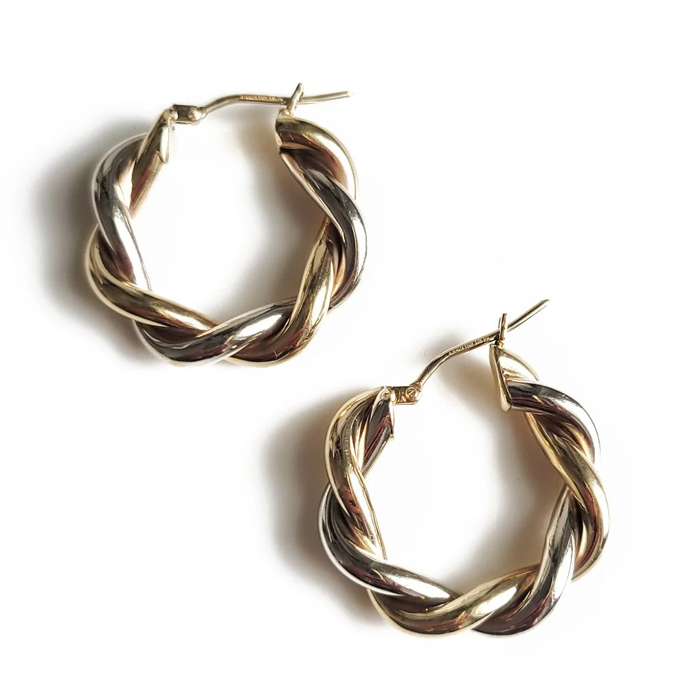 Classic Vintage UnoAErre Gold Tube Hoops