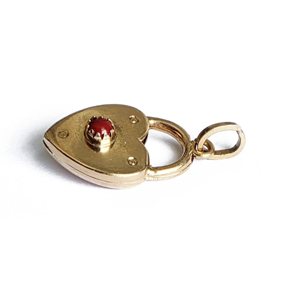 Vintage 18ct Gold Double Sided Heart 'Padlock'