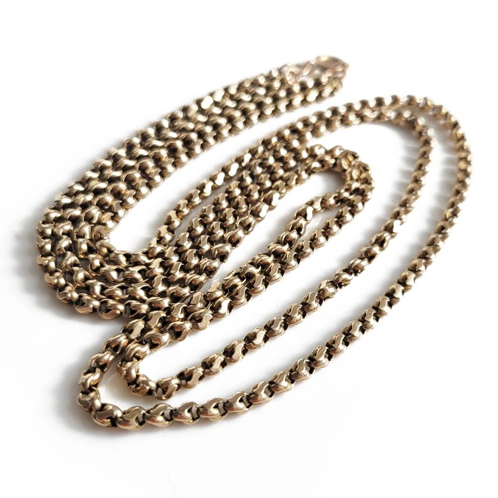 Antique 9ct Gold Tulip Link Chain
