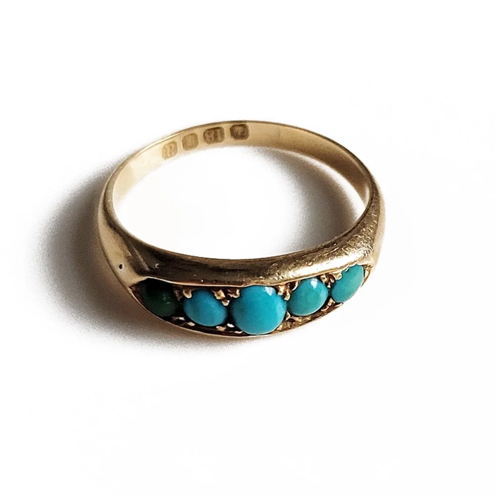 Victorian Turquoise Five Stone Ring