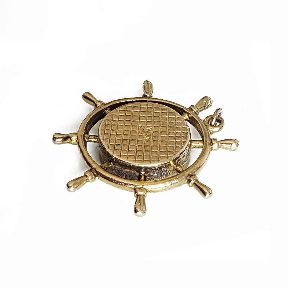 1960s Ship's Wheel Compass Pendant