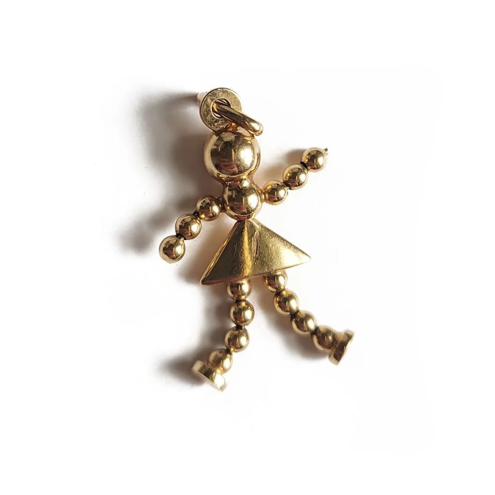 Vintage UnoAErre 9ct 'Bobble' Girl Pendant