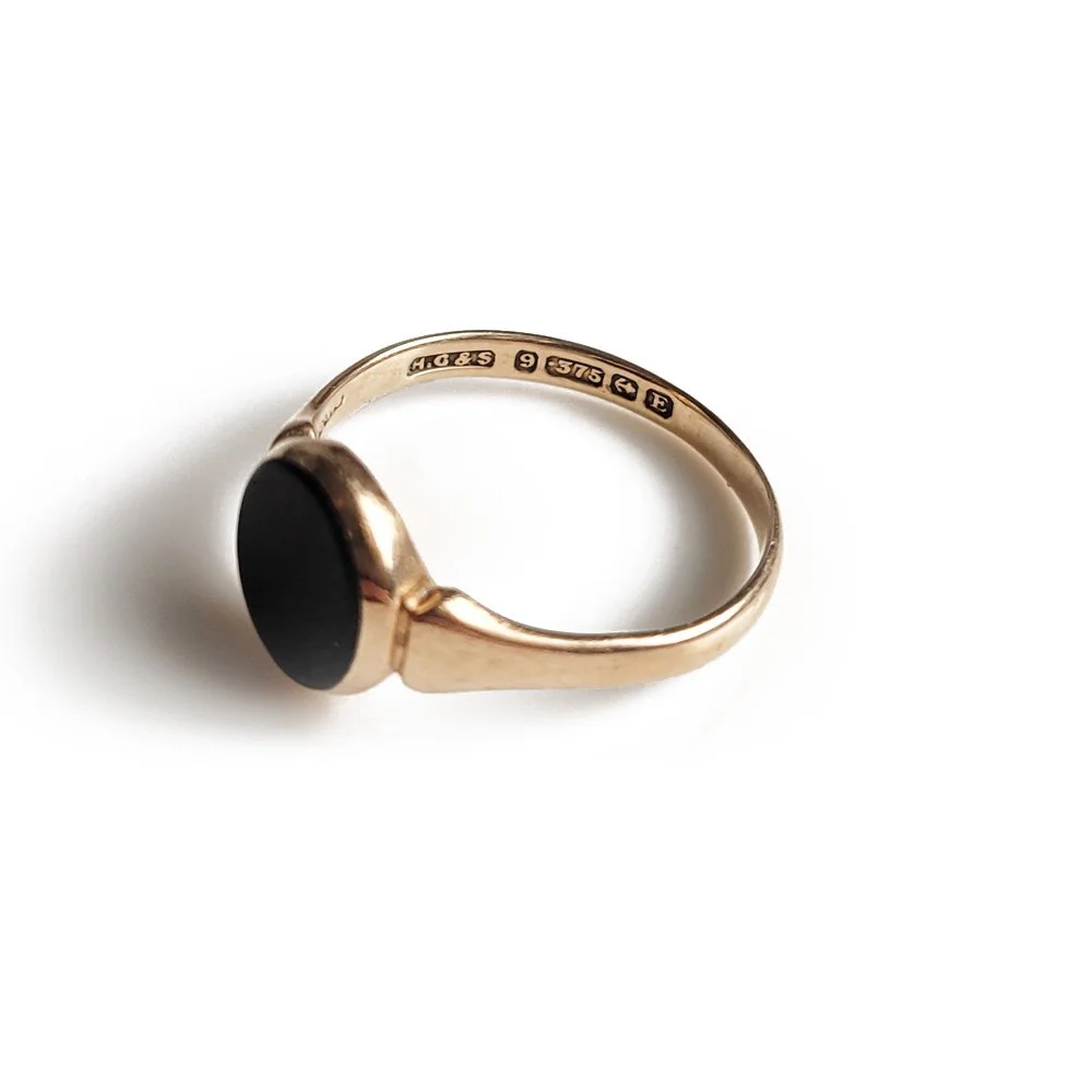 Antique 9ct Gold Bloodstone Signet Ring