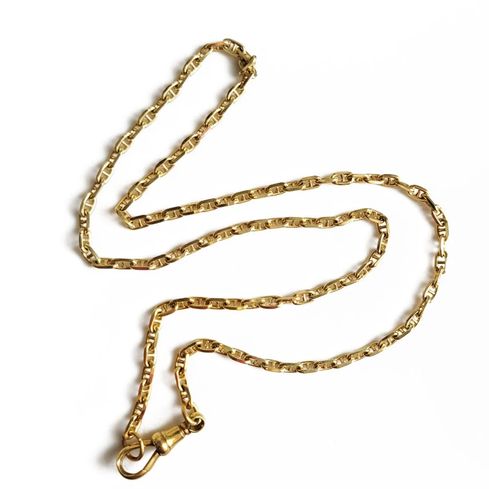 Antique 9ct Gold Mariner Link Chain With Dogclip