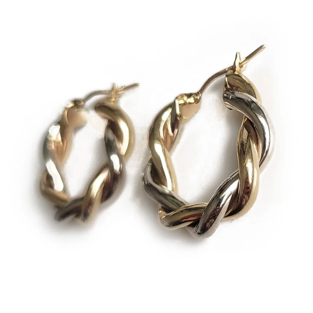 Classic Vintage UnoAErre Gold Tube Hoops