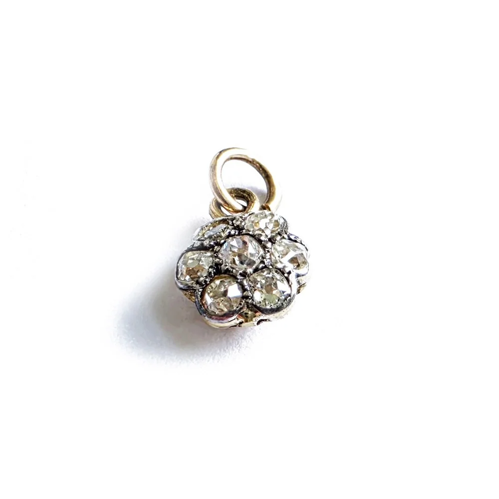 Antique Old Cut Diamond Cluster Pendant
