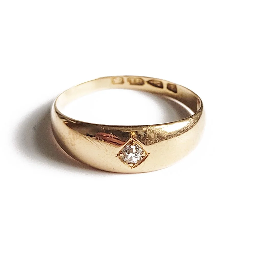 Victorian Diamond Flush Set 18ct Gold Band