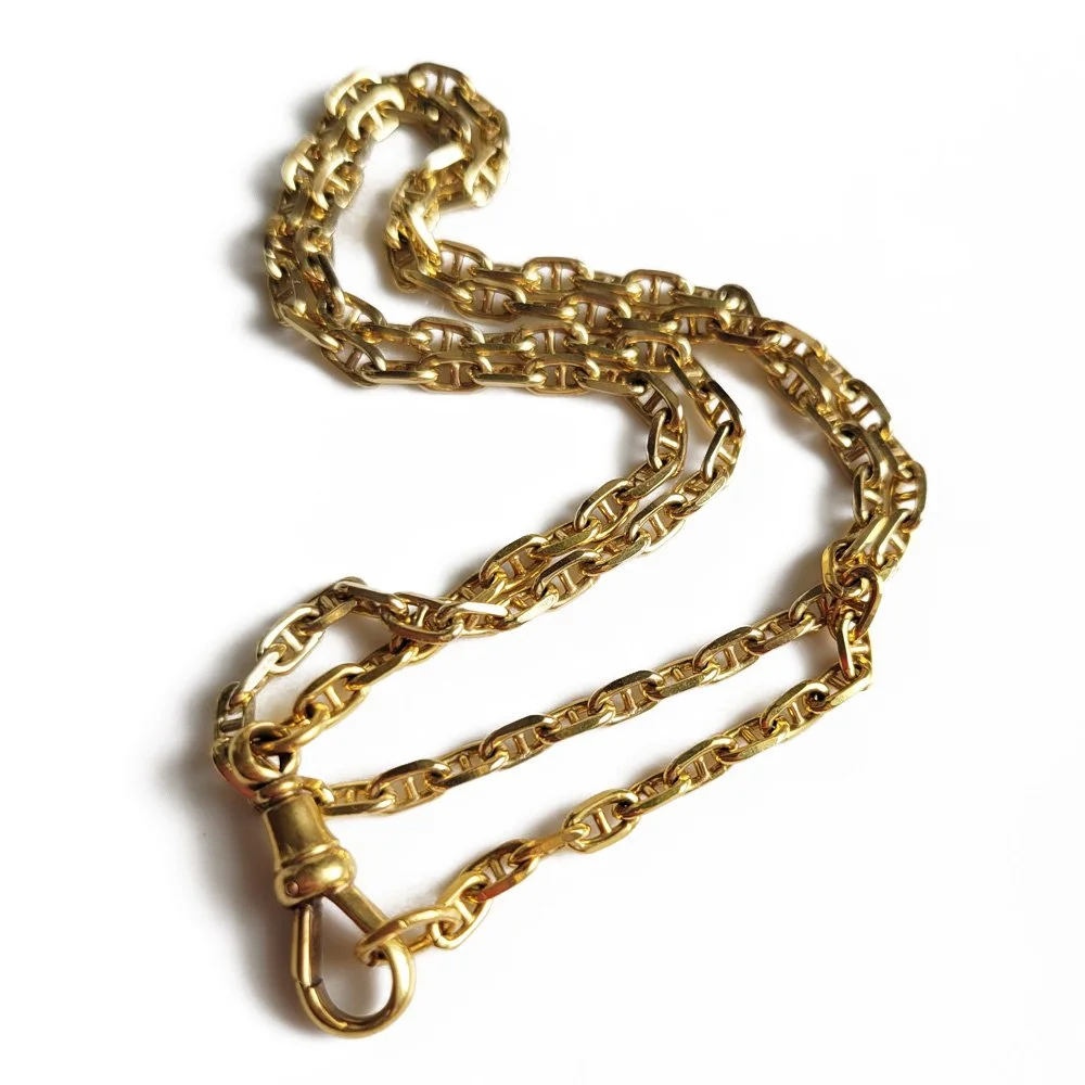 Antique 9ct Gold Mariner Link Chain With Dogclip