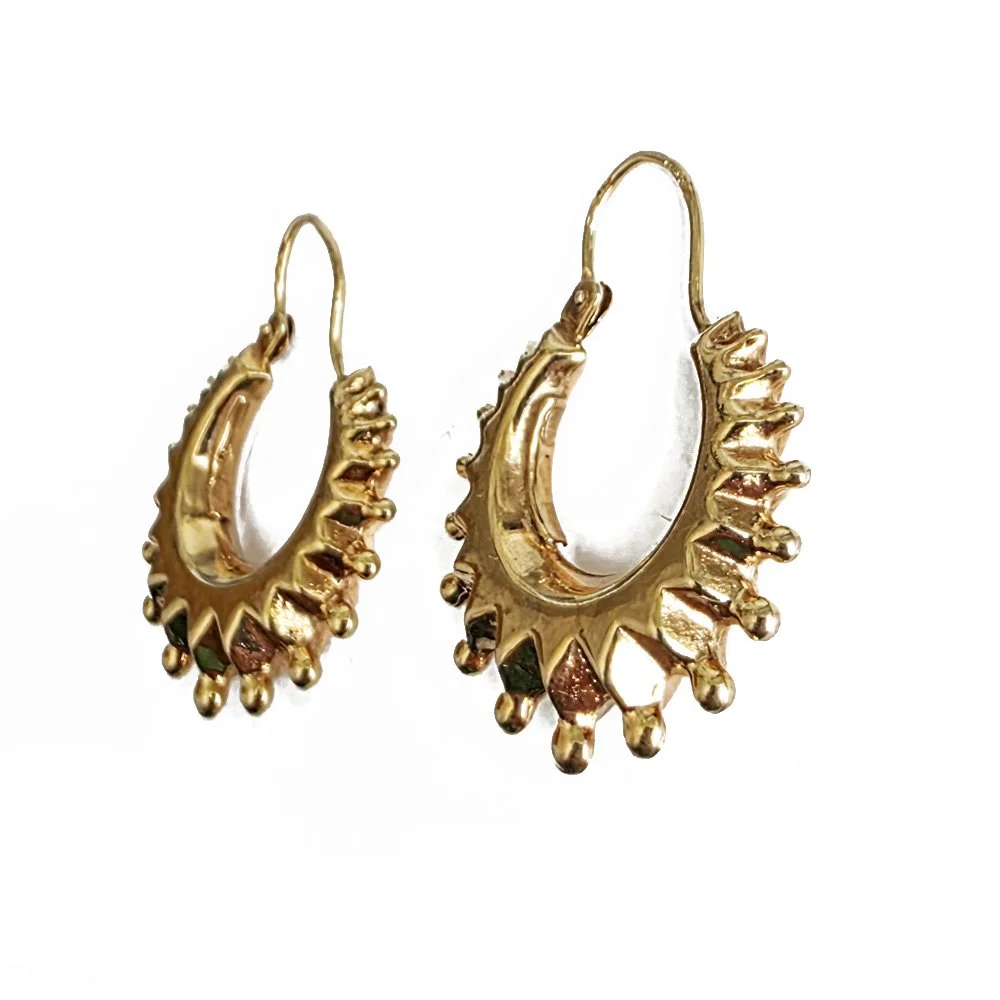 Vintage 9ct Gold 'Cockspur' Hoops by UnoAErre