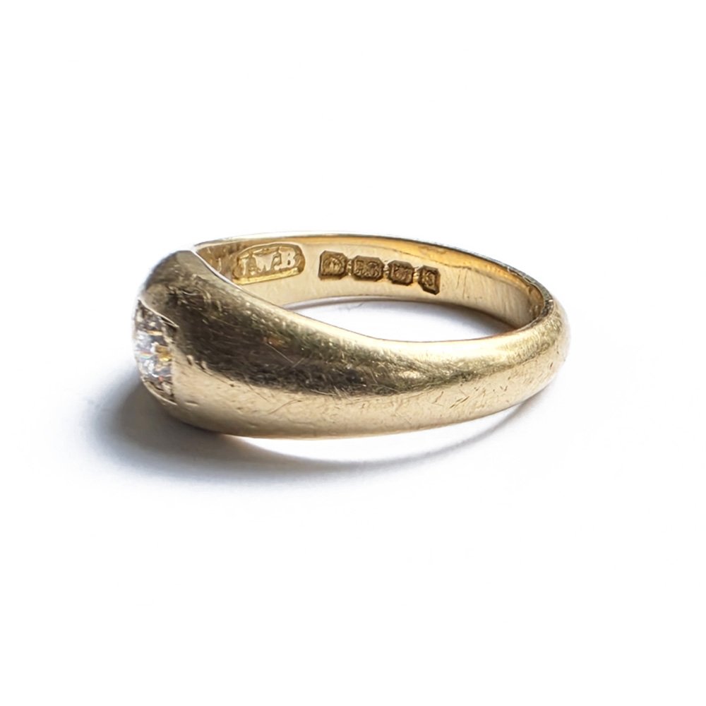 Antique Old Cut Diamond Flush Set Ring