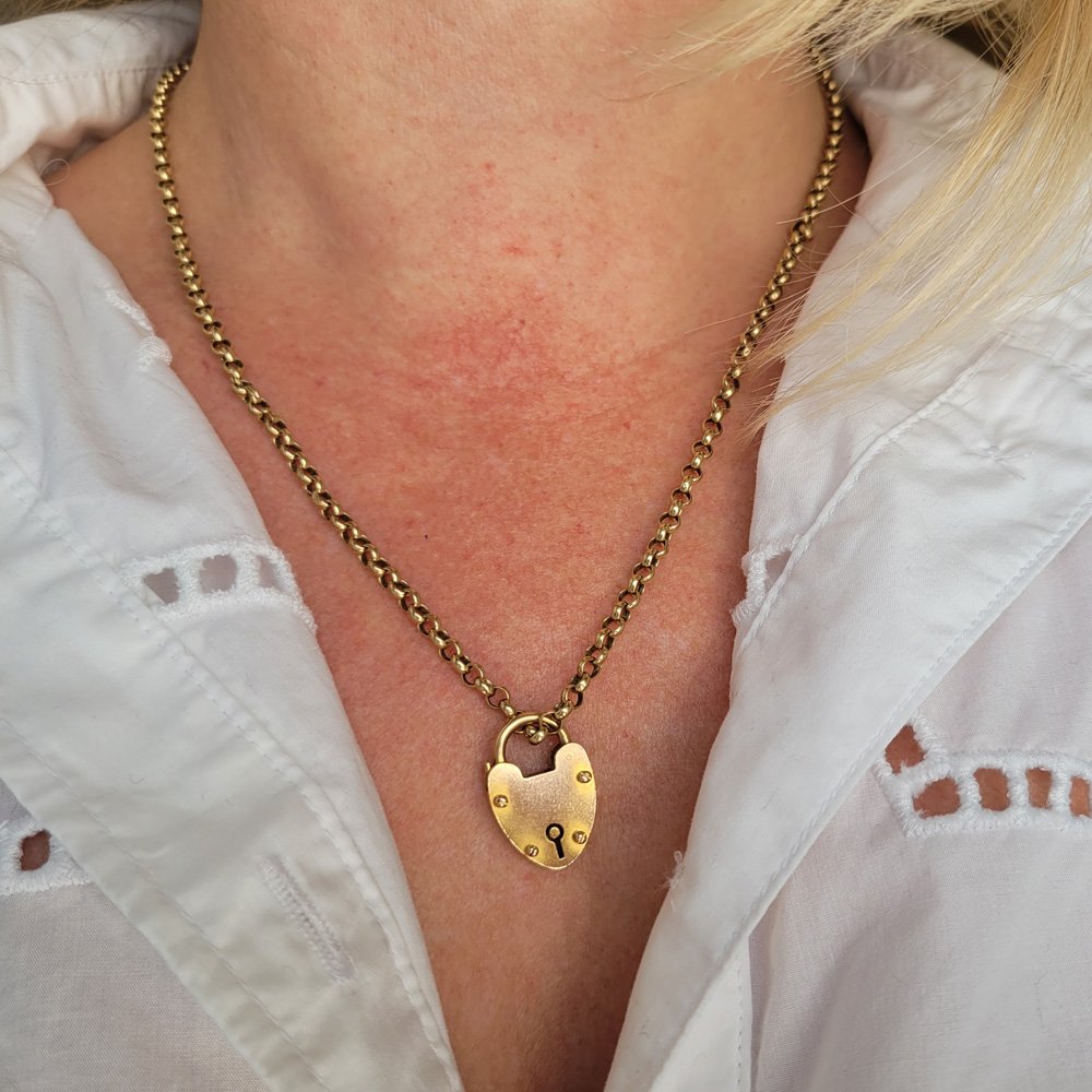 Antique 18ct Gold Heart Padlock Jewels Antiqua