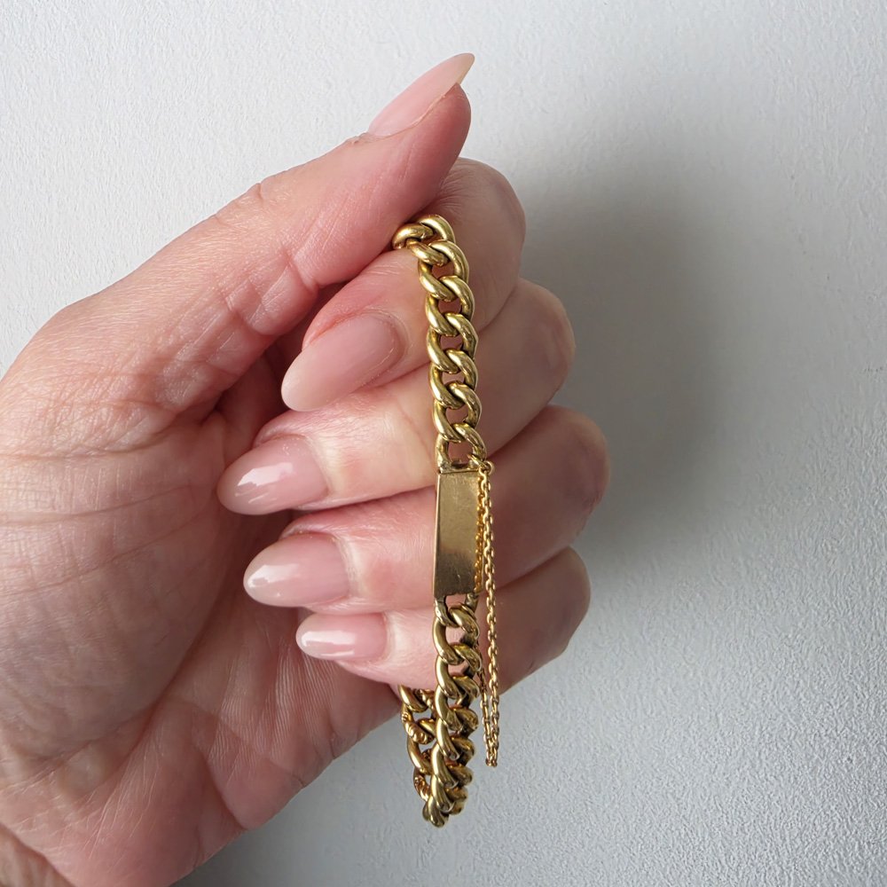 Victorian 18ct Gold 'Night & Day' Curb Link Bracelet