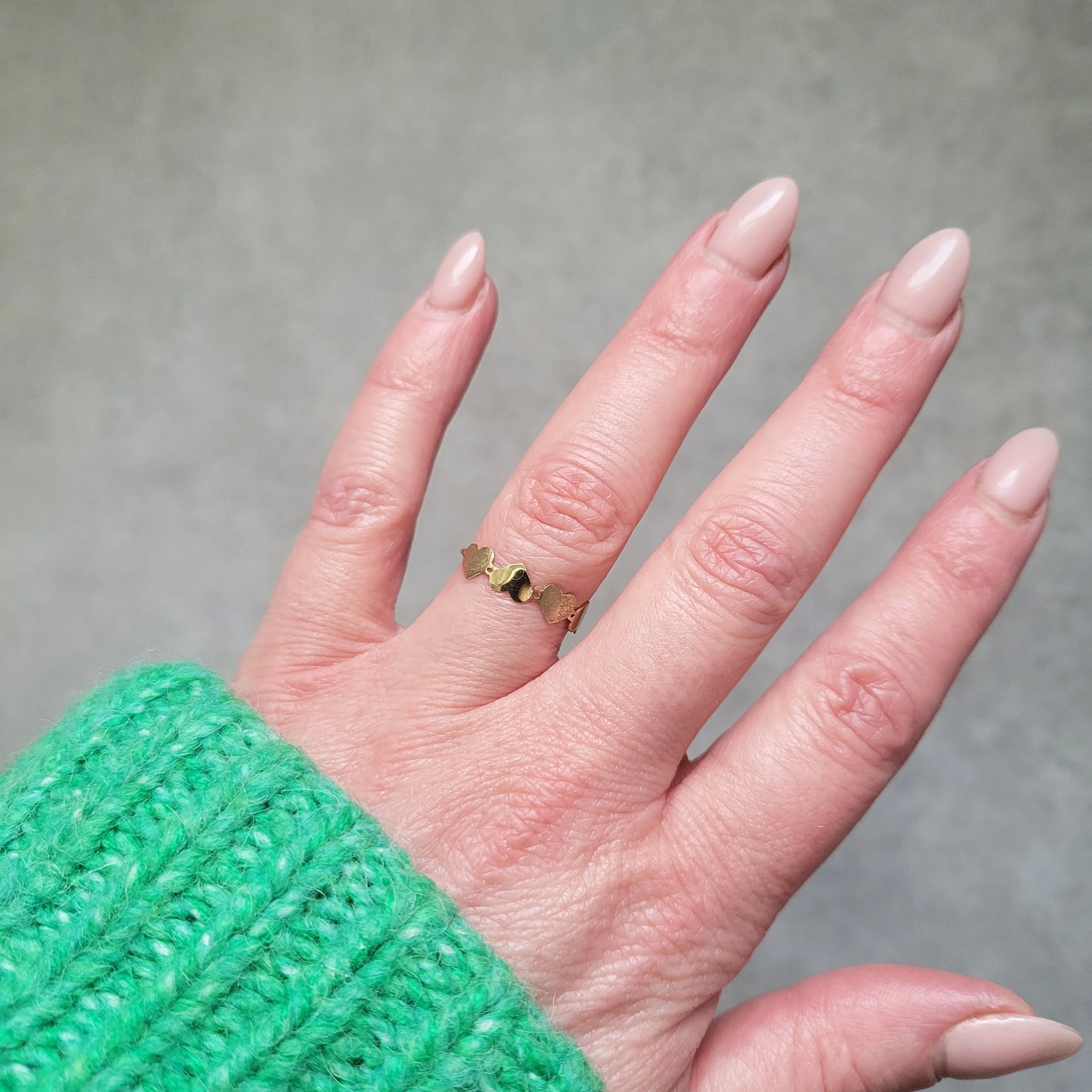 Vintage 9ct Gold Hearts Ring