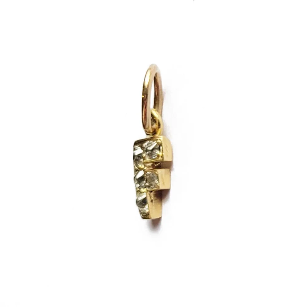 Victorian Old Cut Diamond 'F' Pendant