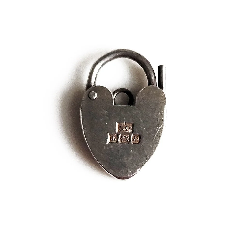 Vintage Silver Heart Padlock Pendant