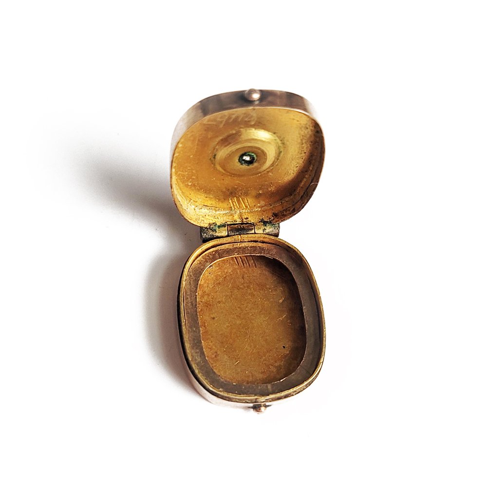 Victorian 9ct Gold & Diamond Pill Box
