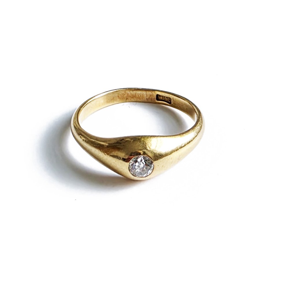 Antique Old Cut Diamond 'Stirrup' Ring