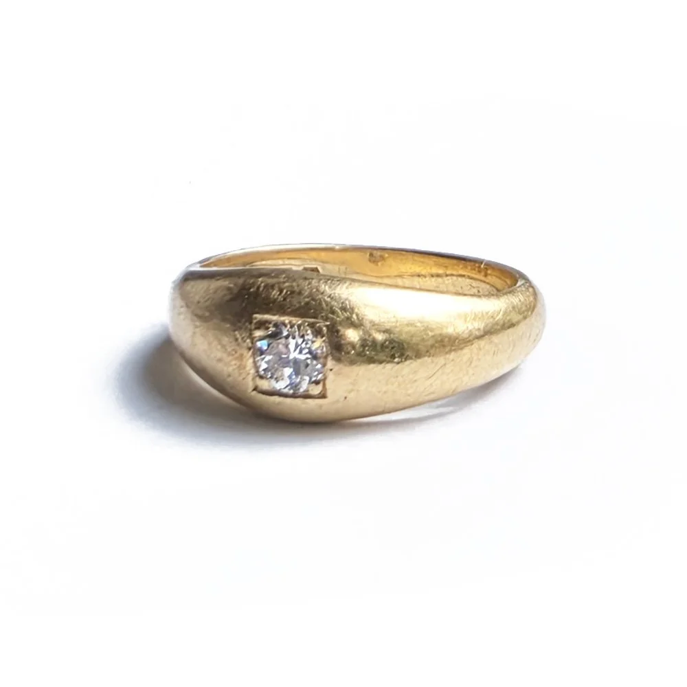 Antique Old Cut Diamond Flush Set Ring