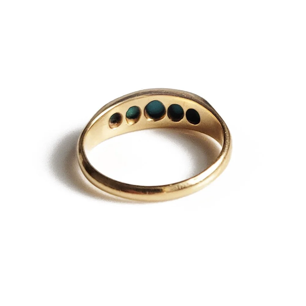 Victorian Turquoise Five Stone Ring