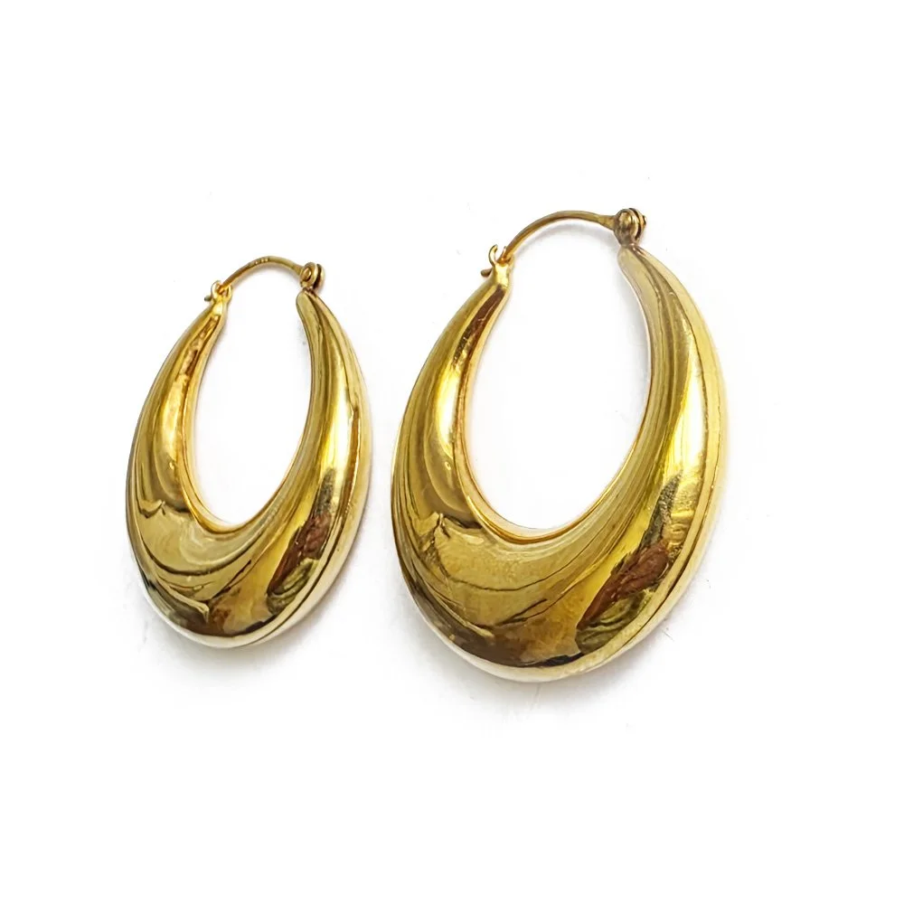 Bad-ass Puffy Crescent Hoop Earrings