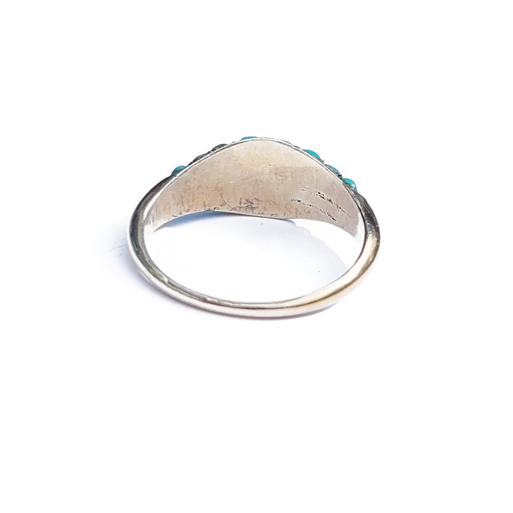 Victorian Pavé Turquoise Bombe Ring