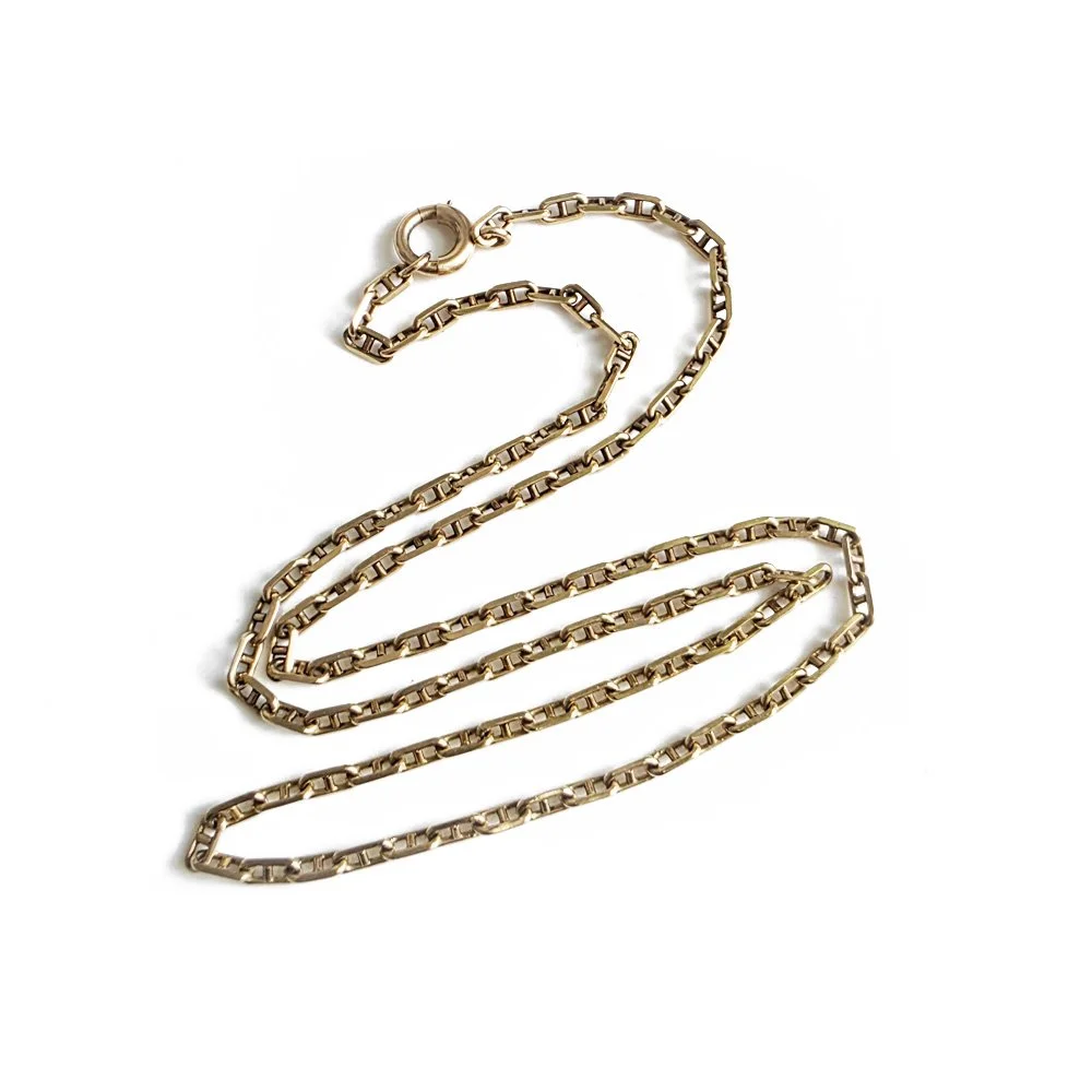 Antique 9ct Gold Faceted Mariner Chain
