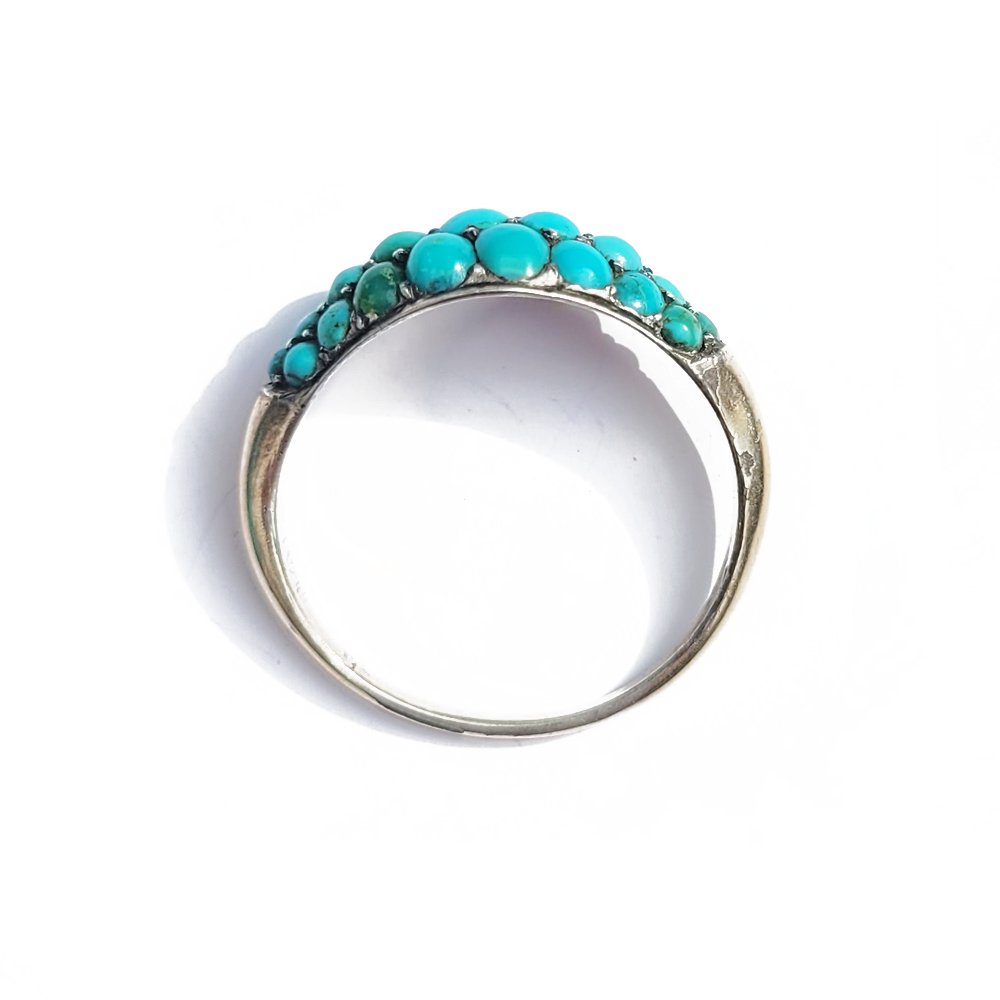 Victorian Pavé Turquoise Bombe Ring