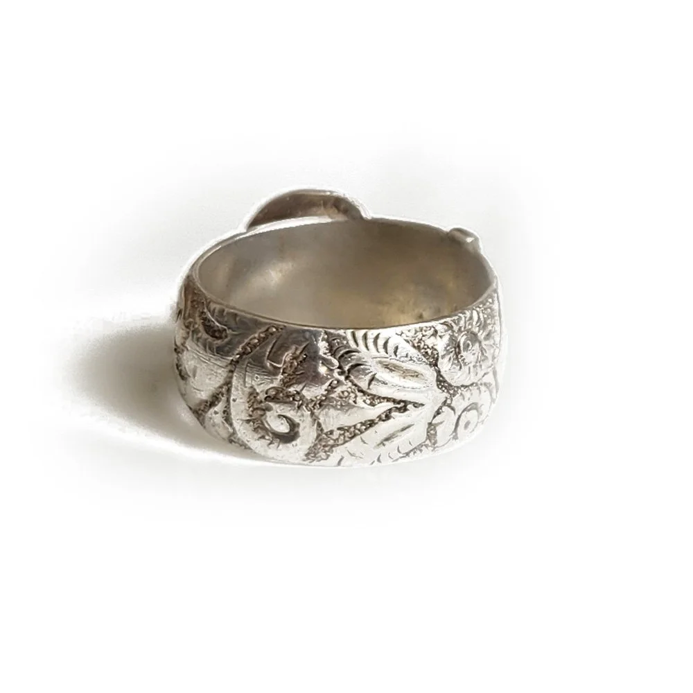 Beautifully Wide Victorian Silver Buckle Ring