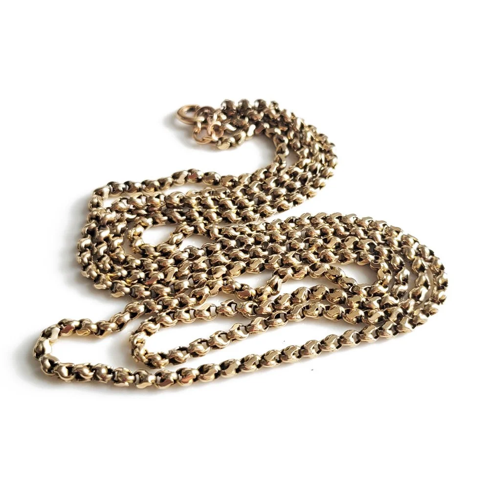 Antique 9ct Gold Tulip Link Chain