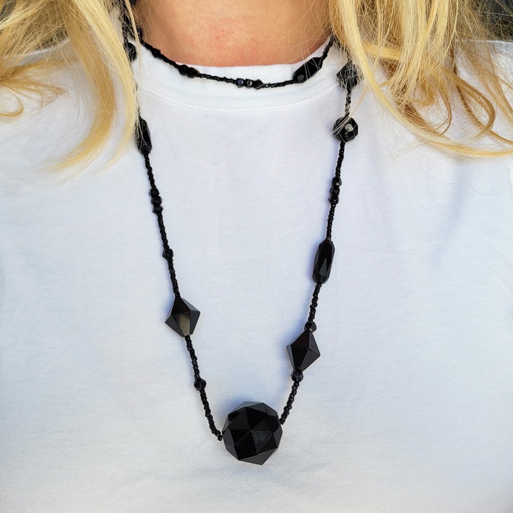 Fabulous French Jet Flapper Necklace