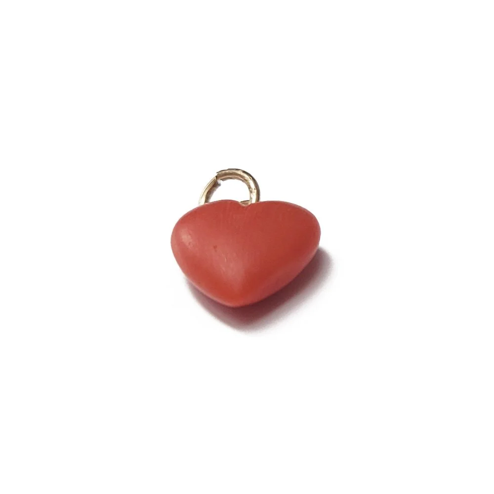 Antique Coral Heart Pendant