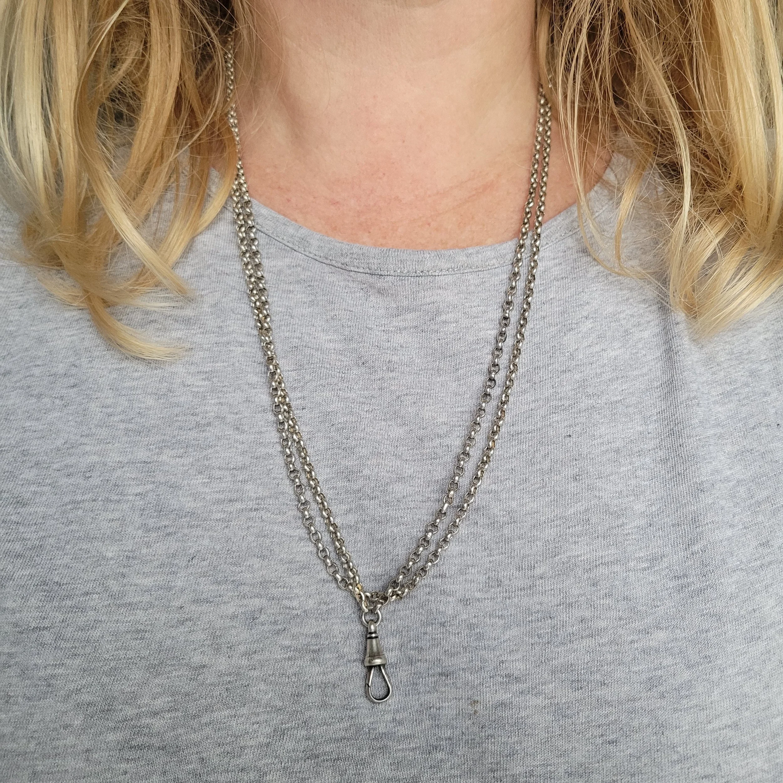 Antique Silver Belcher Link Longguard Chain