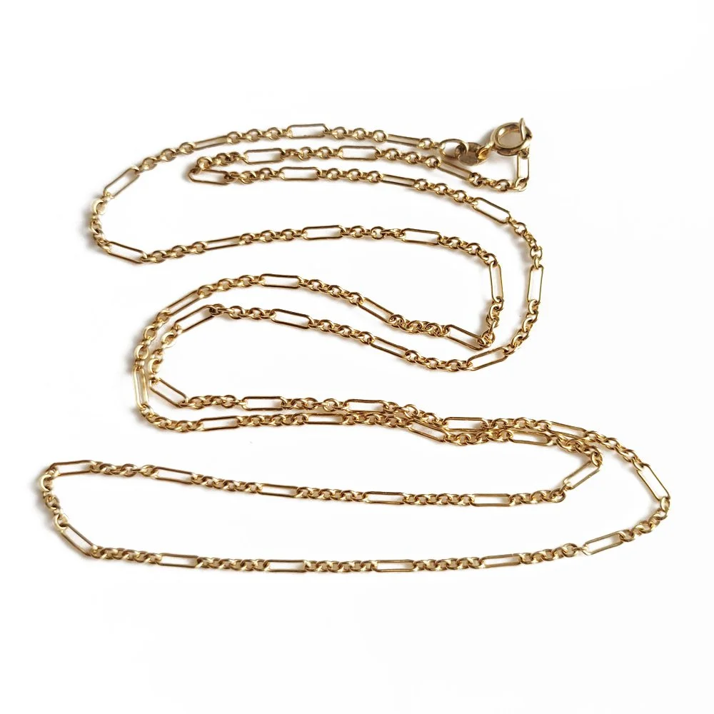 Vintage 9ct Yellow Gold Baby Fetter / Paperclip Link Chain