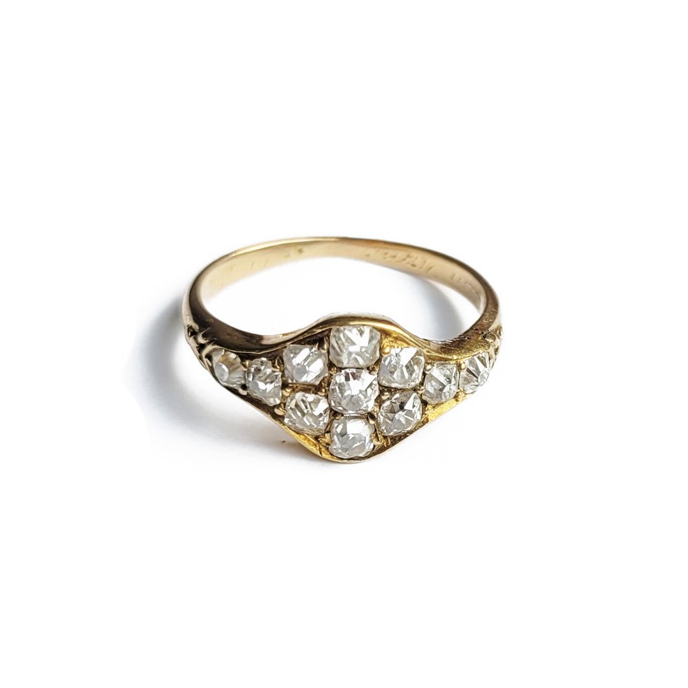 Victorian Old Cut Diamond Cluster Ring