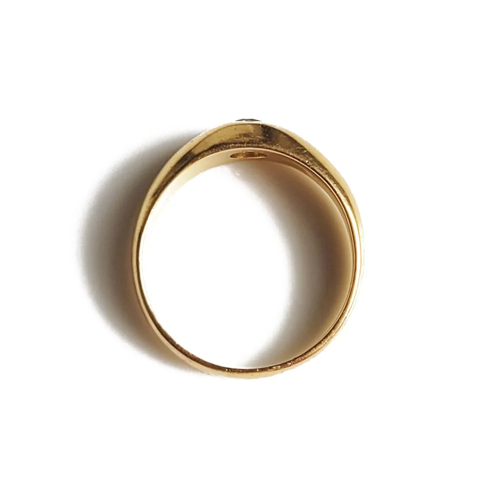 Antique 18ct Gold & Diamond Flush Set Ring