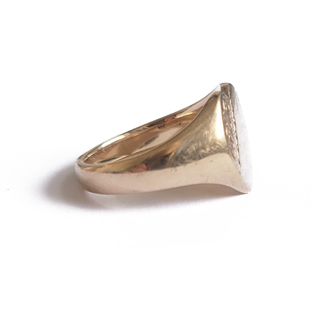 Vintage 9ct Gold Chunky Heart Signet Ring