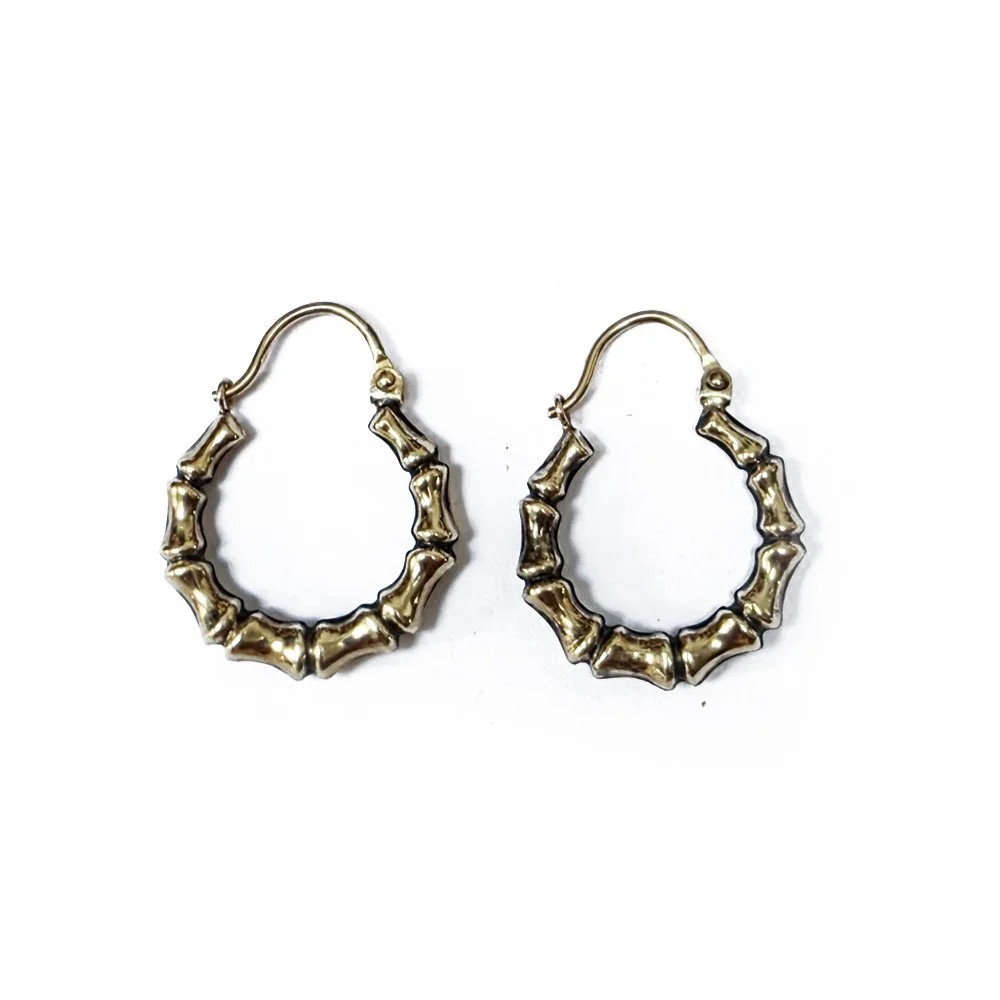 Vintage 9ct Gold Baby Bamboo Hoops