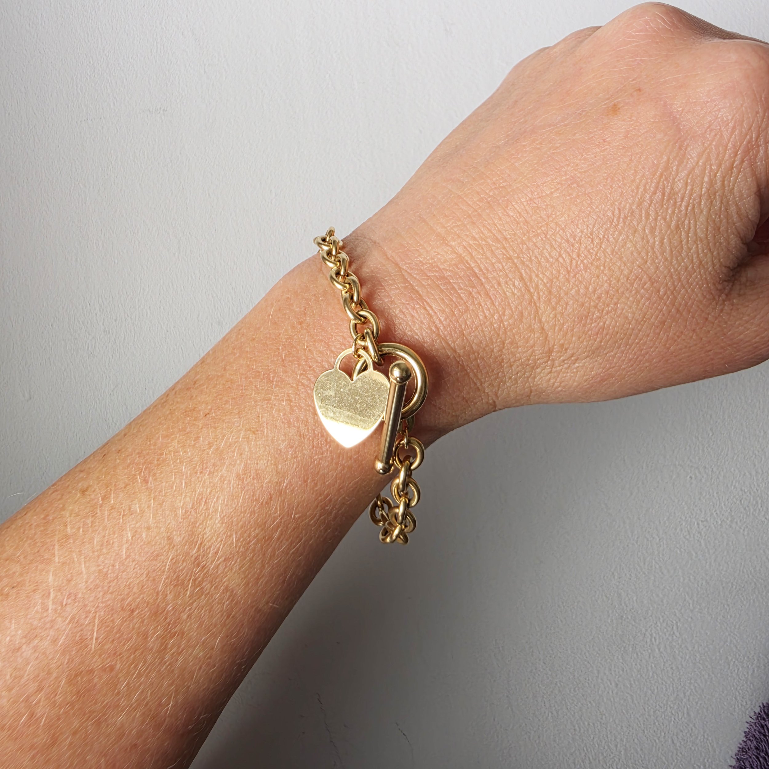 Perfect Vintage T-bar & Heart Cable Link Bracelet