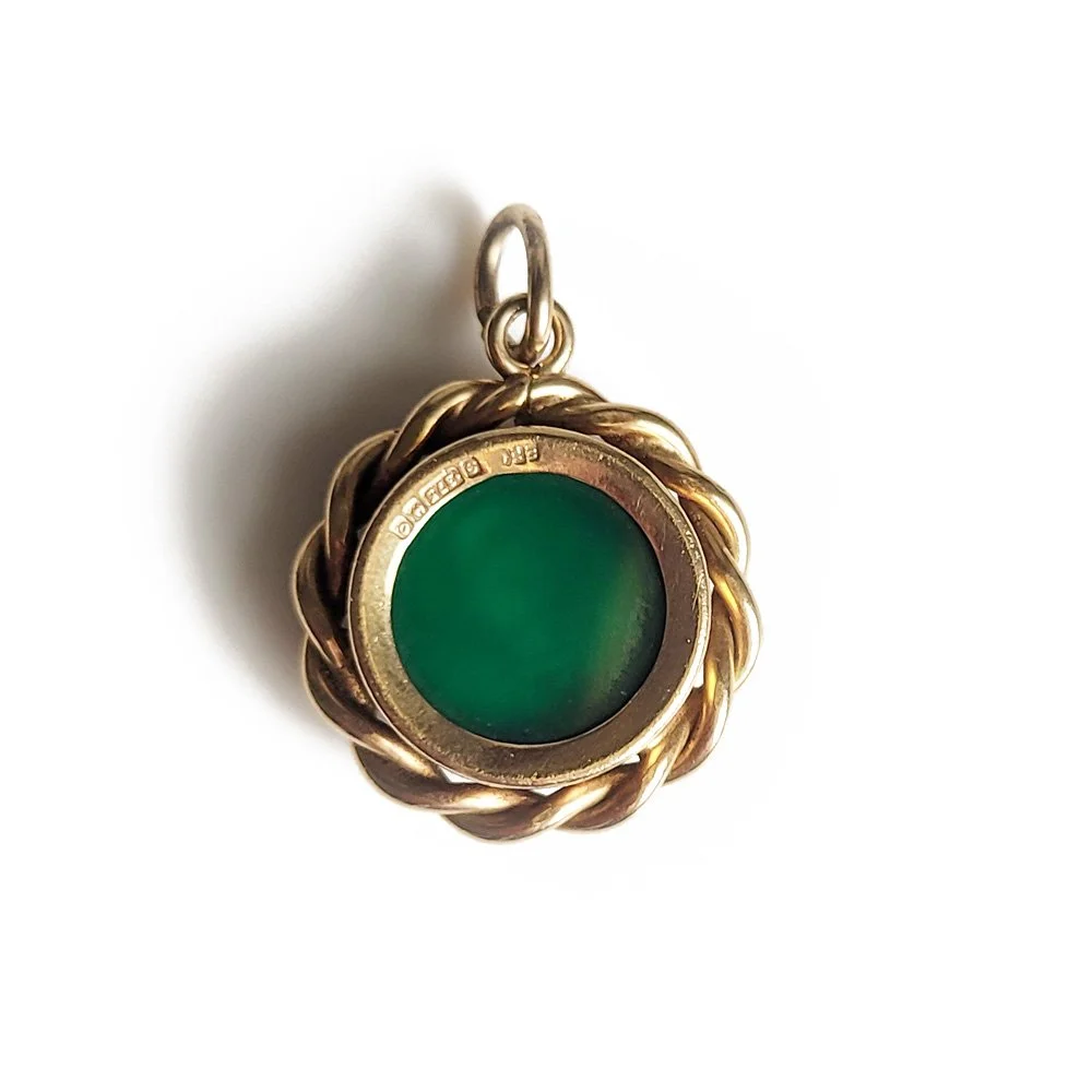 1960s 9ct Gold Compass Fob Pendant