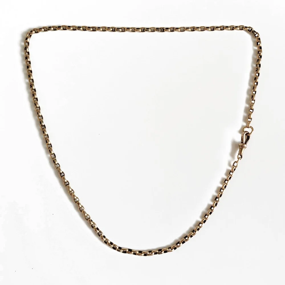 Antique 9ct Gold Oval Belcher Link Chain