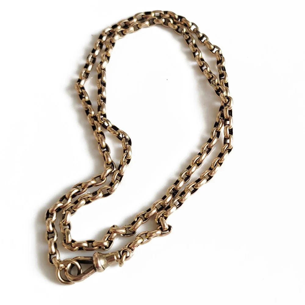 Antique 9ct Gold Oval Belcher Link Chain