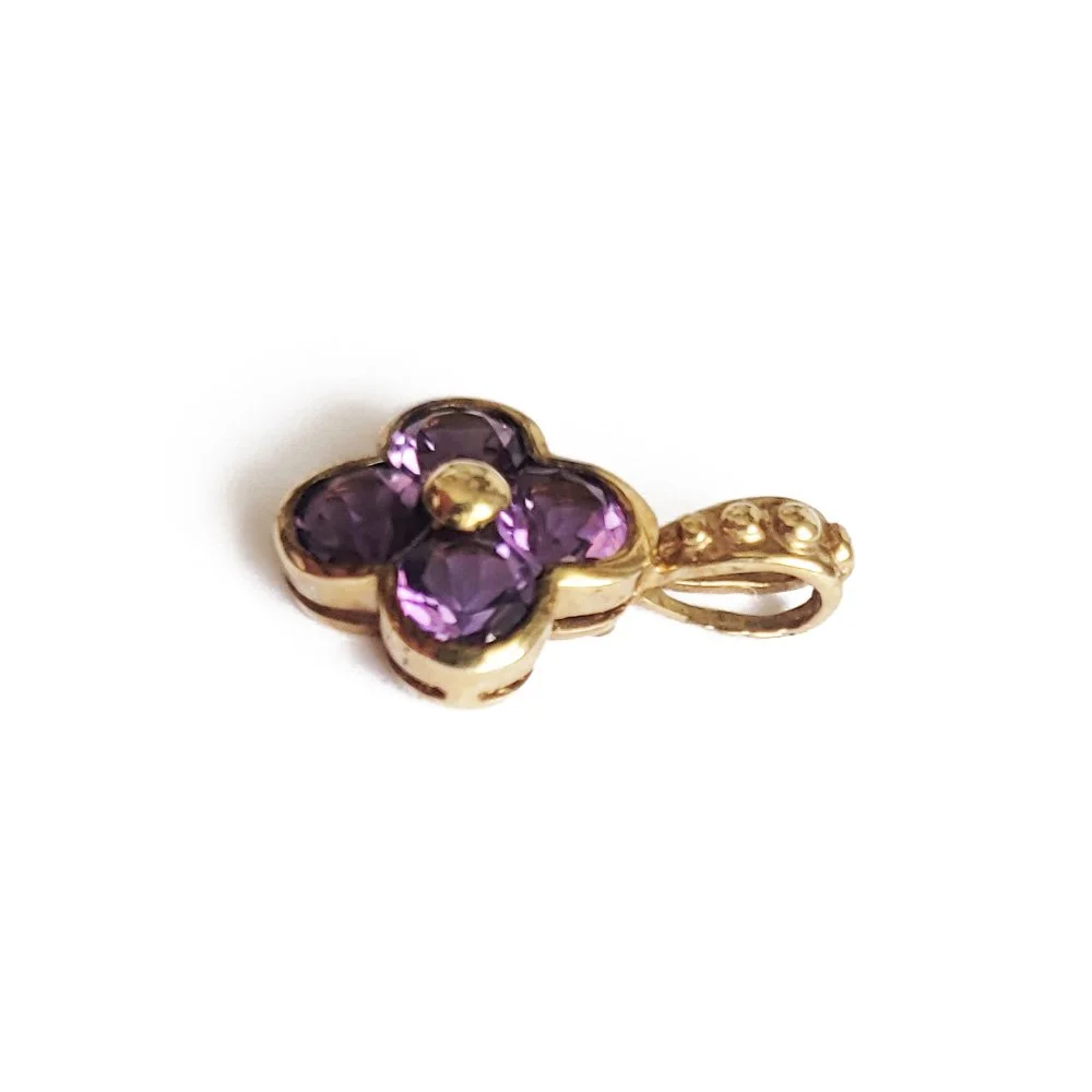 Vintage Amethyst Quatrefoil Pendant