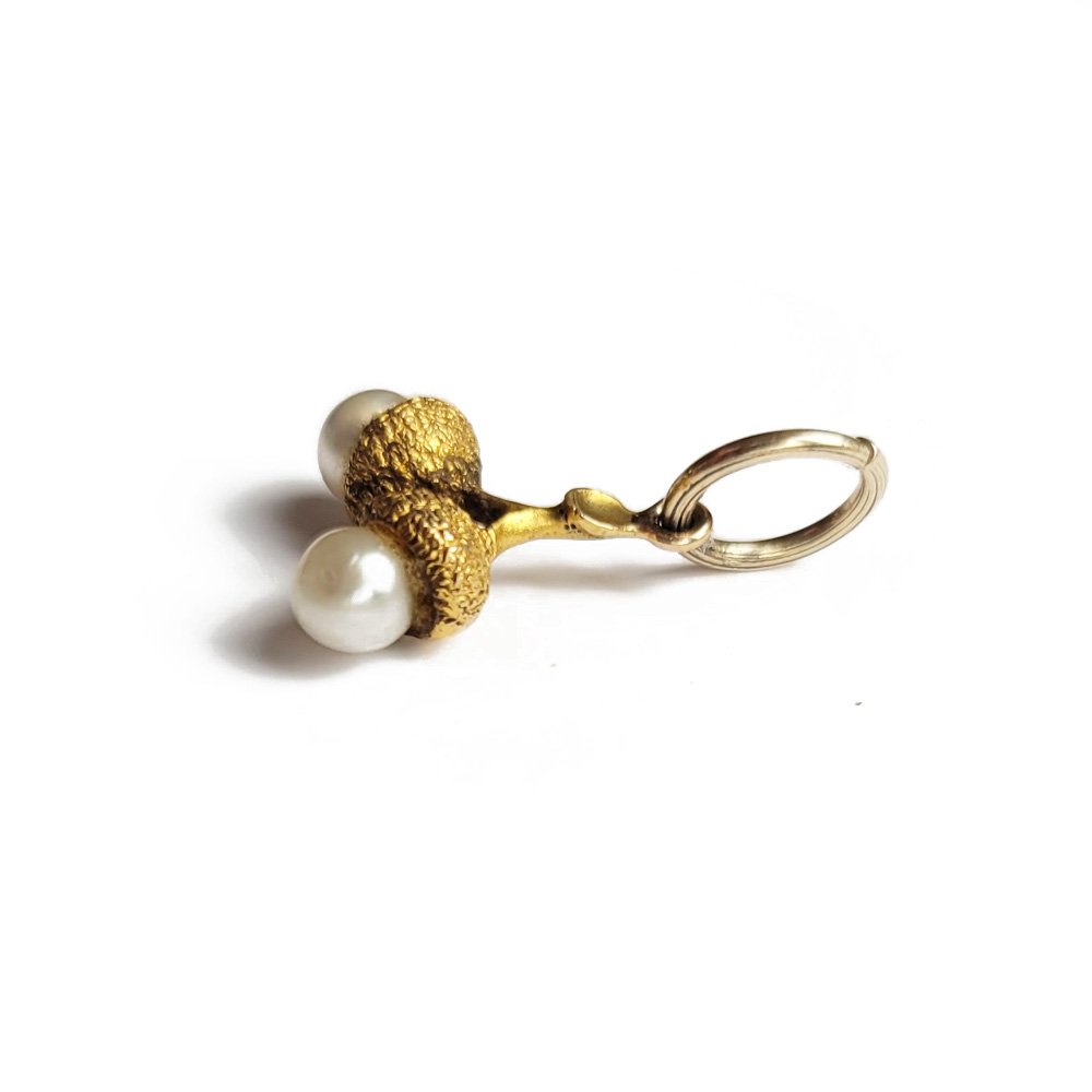 Victorian 15ct Gold and Natural Pearl Double Acorn Pendant